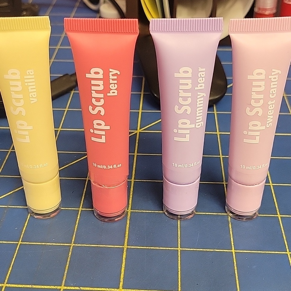 Lip Scrub Set of 4 Sweet Candy, Vanilla, Gummy Bear, Berry New Sealed
